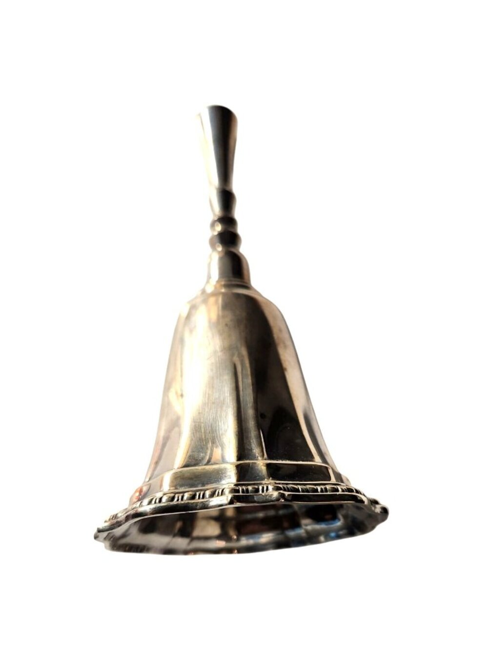 Handheld Bell Avon Silverplate Polished Finish 5.5" holiday christmas vtg